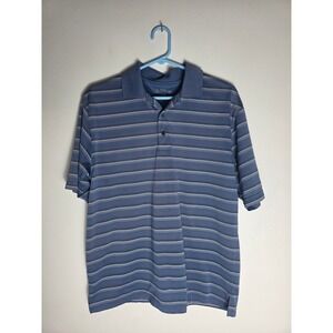 PGA‎ TOUR Striped Golf Polo Shirt Moisture Wicking Performance Mens Size M